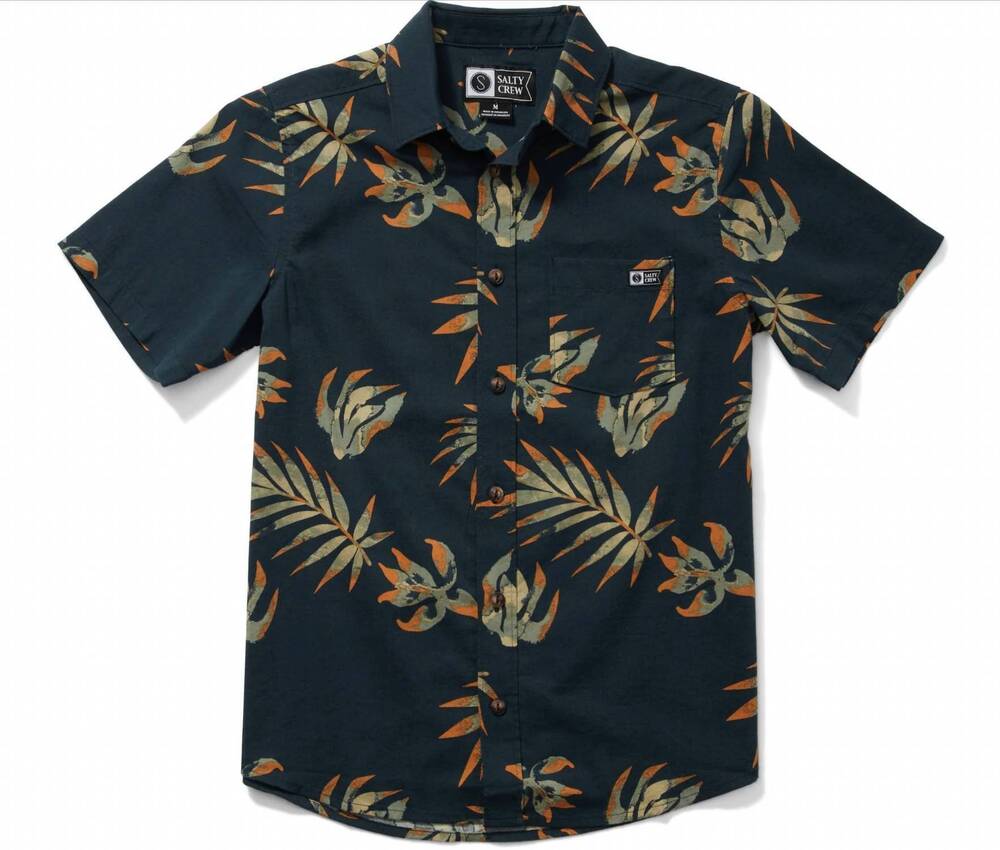 NEW SALTY CREW boy's oasis short sleeve shirt in navy
